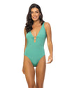 Ring V Neck One Piece