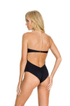 Black Scrunch Bandeau One Piece