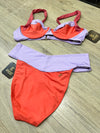 Color Block Plunge Underwire Bikini Set