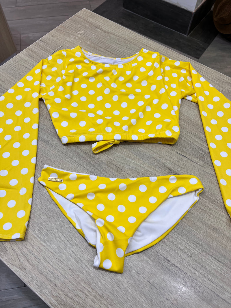 Yellow Polka Dot Bikini Set
