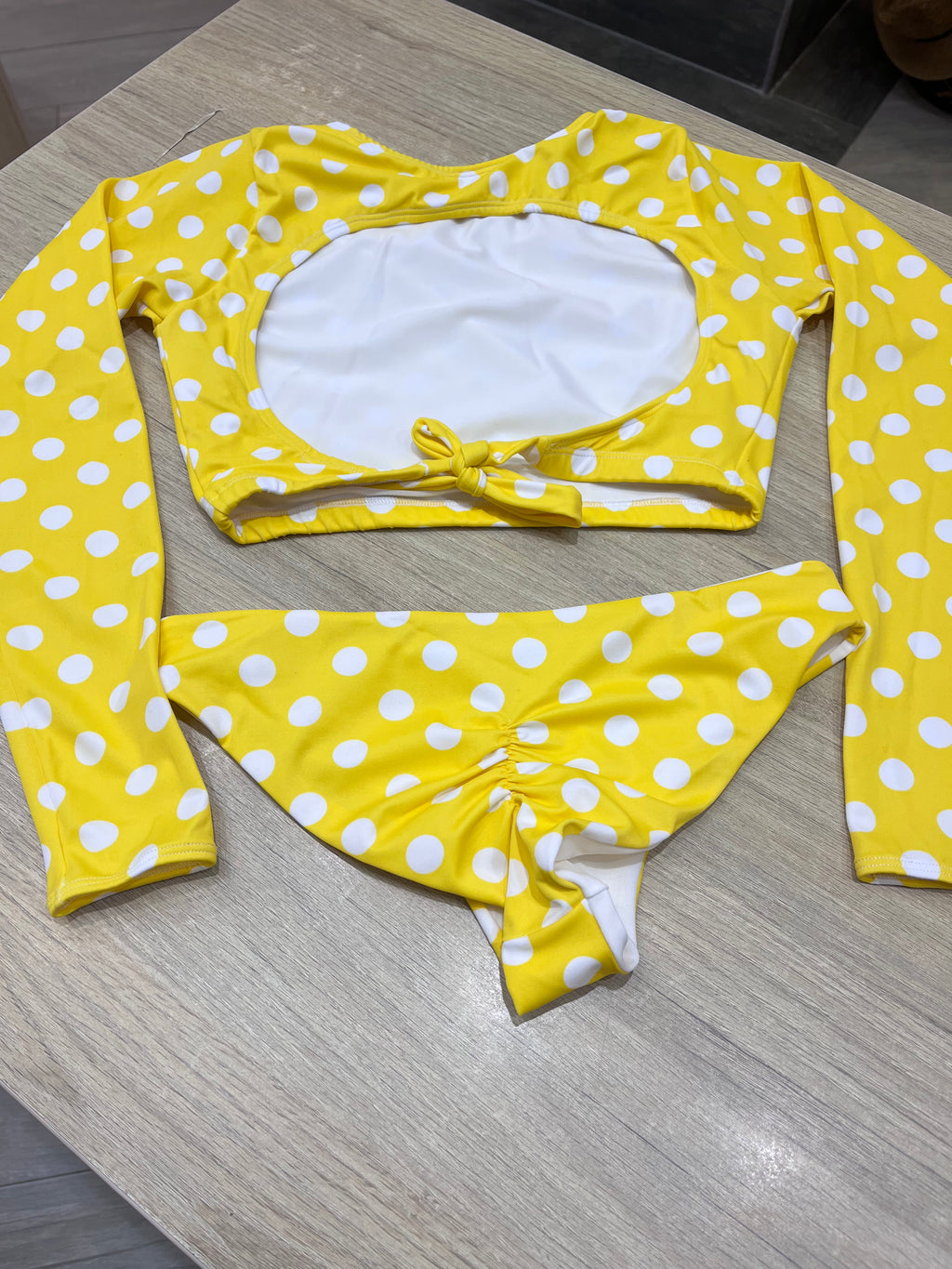 Yellow Polka Dot Bikini Set
