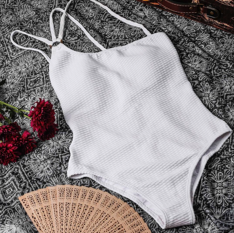 White One Shoulder One Piece